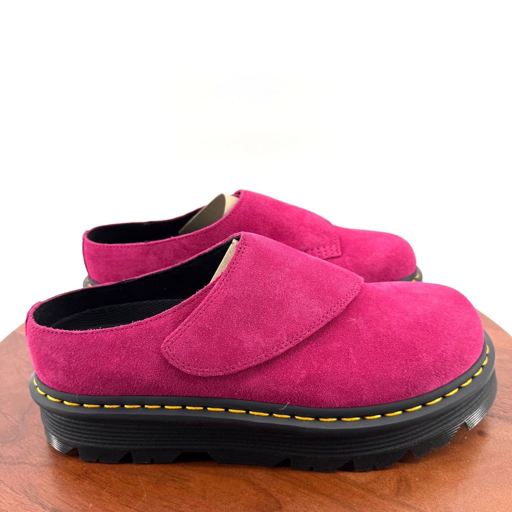 Dr. Martens Zebzag Anywair Mules Fuchsia Pink Suede Platform Men 10 Women 11